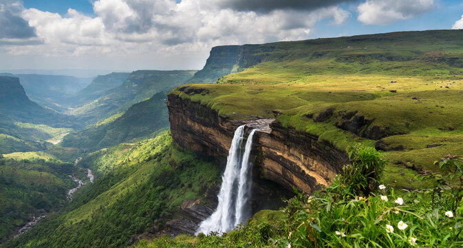 Nohkalikai waterfall Cherrapunjee Meghalay