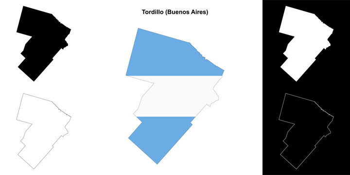 Tordillo department (Buenos Aires) outline map set