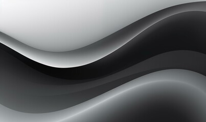 A grayscale abstract image featuring smooth, flowing wave patterns creating a layered, undulating effect. The gradient transitions seamlessly between light and dark tones.