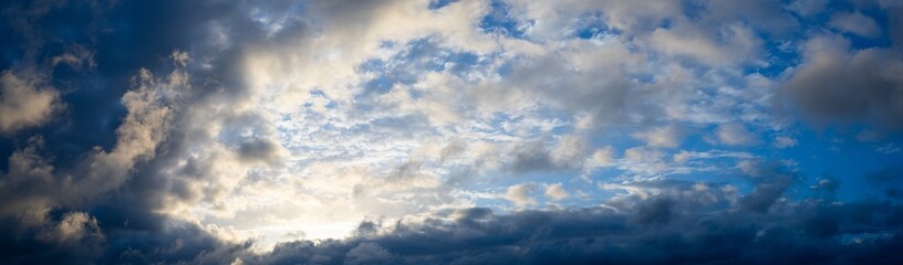Obraz premium sky panorama dark cloudscape grey cloud texture