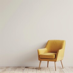 yellow chair in the room