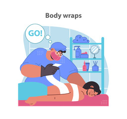 Fototapeta premium Relaxing body wrap treatment. A serene client enjoys.
