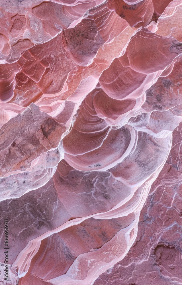 Poster a close-up view of the layered and textured rock formations in the utah canyonlands, showcasing the 