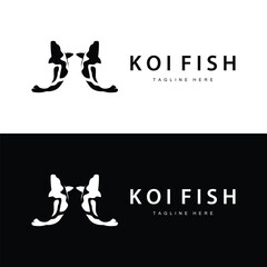 Koi Fish Logo Design Chinese Lucky Ornamental Fish Goldfish Company Brand