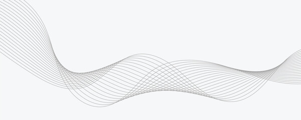 Abstract wave element for design. Digital frequency track equalizer. Stylized line art background. Vector illustration. Wave with lines created using blend tool. Curved wavy line, smooth stripe.