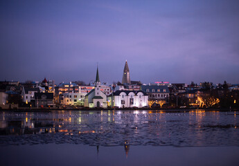 Reykjavik Skyline at Dusk