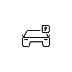 Car parking line icon. Web design, mobile app. Editable icon.