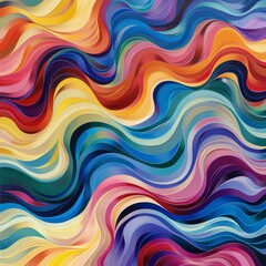 Fototapeta premium Undulating waves of vivid colors background