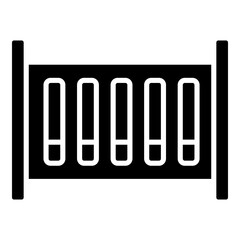 Baby crib glyph solid icon