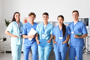 Group of young doctors in clinic