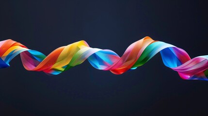 Fototapeta premium Beautiful abstract background. Dark colorful twisted ribbon background 