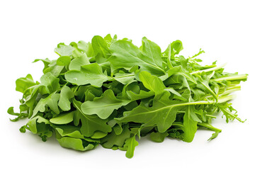Obraz premium Leaves of fresh arugula isolated on a white background