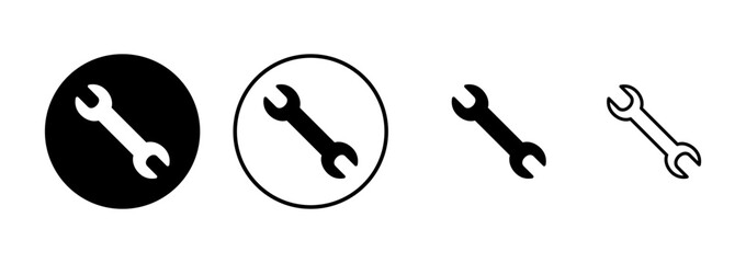 wrench icon vector isolated on white background. Wrench vector icon. Spanner symbol