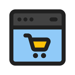 online color shop line color icon