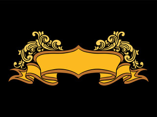 Vector luxury ribbon ornament floral vintage