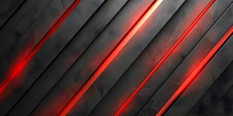 Dark grey black abstract background with red glowing lines design for social media post, business, advertising event. Modern technology innovation concept background