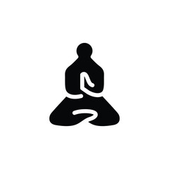 meditation pose solid icon vector design good for web and mobile app