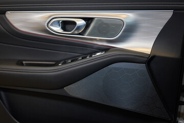 A car door with trim showcasing automotive design details