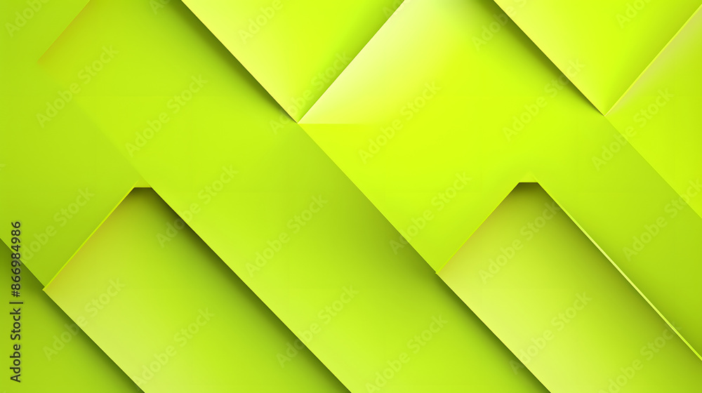 Poster rhombus pattern with lime green diamond in a 3d geometric design for modern aesthetic appeal.