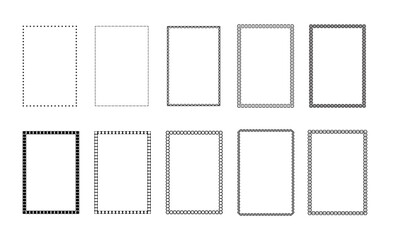 Set of 10 Decorative Pattern Rectangle frames, Vintage Border Vector Set, and Decor Design Frames.