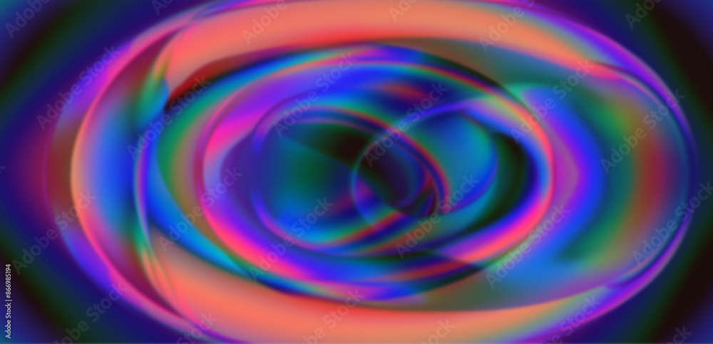 Poster Abstract psychedelic background with neon colorful geometric patterns.
