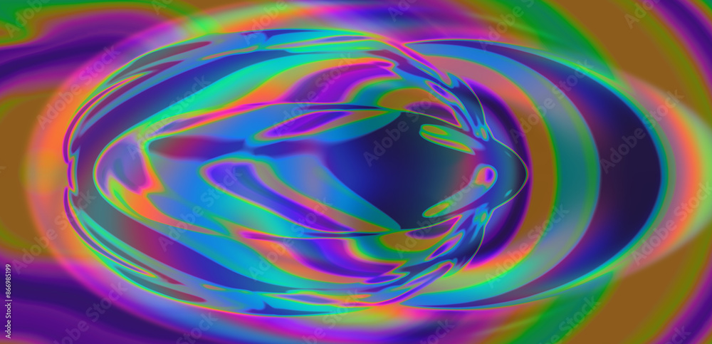 Poster abstract psychedelic background with neon colorful geometric patterns.