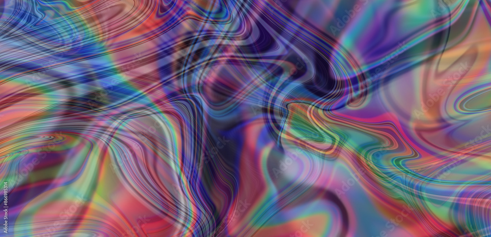 Poster Abstract artistic background with neon acid colorful splashes of paint. Psychedelic trippy vivid texture.