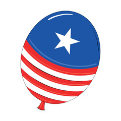 Flag balloon of United States Vector illustration