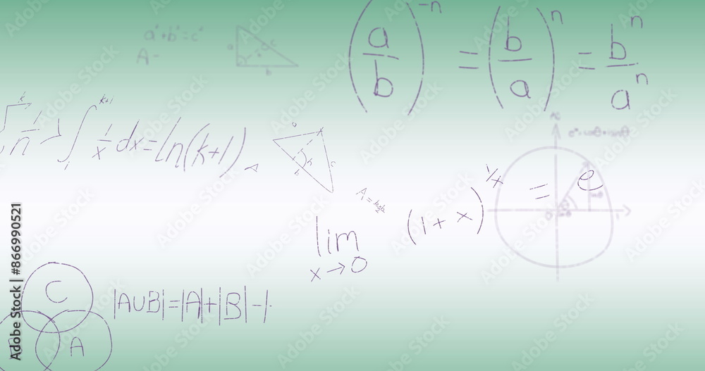 Poster image of mathematical data processing on green background