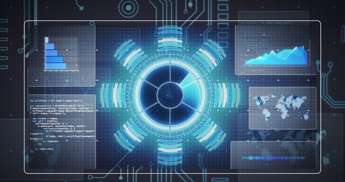 Image of data processing and scope scanning over network of connections