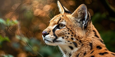 Obraz premium Realistic photography of a serval, pure solid color background,