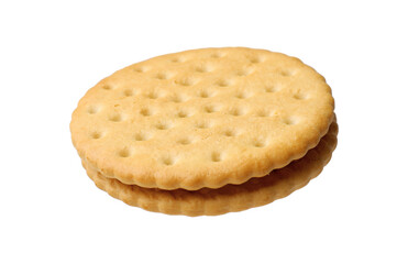 One tasty sandwich cookie isolated on white