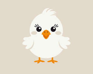 Cute Chicken cartoon vector icon illustration. chicks in simple kawaii style isolated in white. 