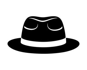 black and white cowboy hat logo icon design vector illustration. 