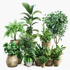 A beautiful collection of various potted indoor plants, perfect for home decoration and adding a touch of nature to any space.