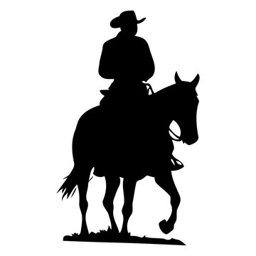recommend clip art: cowboy rider riding a horse. wild west figure illustration of a guy riding a horse wearing a cowboy hat and lasso. 