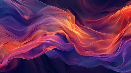 Obraz premium Abstract digital art piece with swirling fabric-like textures in vibrant colors