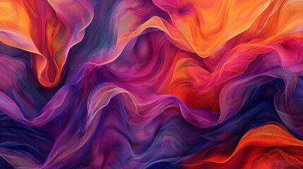 Fototapeta premium Swirling fabric-like textures in colorful abstract digital art piece
