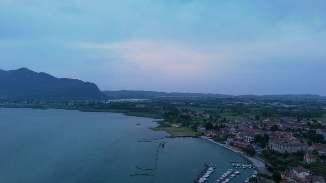 4K aerial videos of the town of Clusane located on the edge of Lake Iseo near Milan Italy taken with a drone.