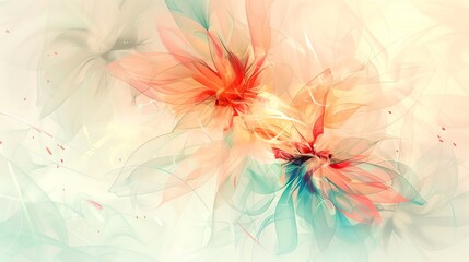 Beautiful abstract floral artwork with delicate colors blending harmoniously, perfect for modern decor and artistic projects.