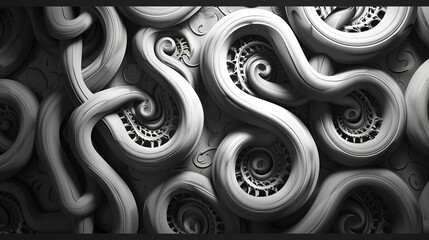 Tendril pettern silver color high detailed ultra hd UHD wallpaper