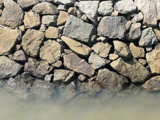 group stones in the sea