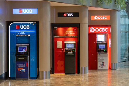 ATMs (automated teller machines) at Changi Airport Terminal 2.
