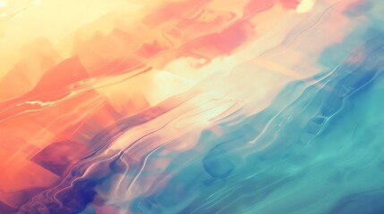 Incredibly indistinct reflection of light against rippling water in abstract liquid motion background