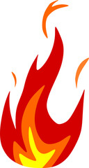 a red fire isolated on white