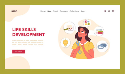 Life skills development concept. Flat vector illustration