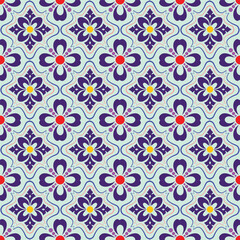 Indian Arabic floral mosaic and European seamless pattern  © Midmueang