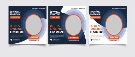 Business webinar template instagram post	