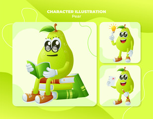 Cute pear characters being clever