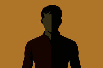 Silhouette Man Shadow Illustration for Creative Projects